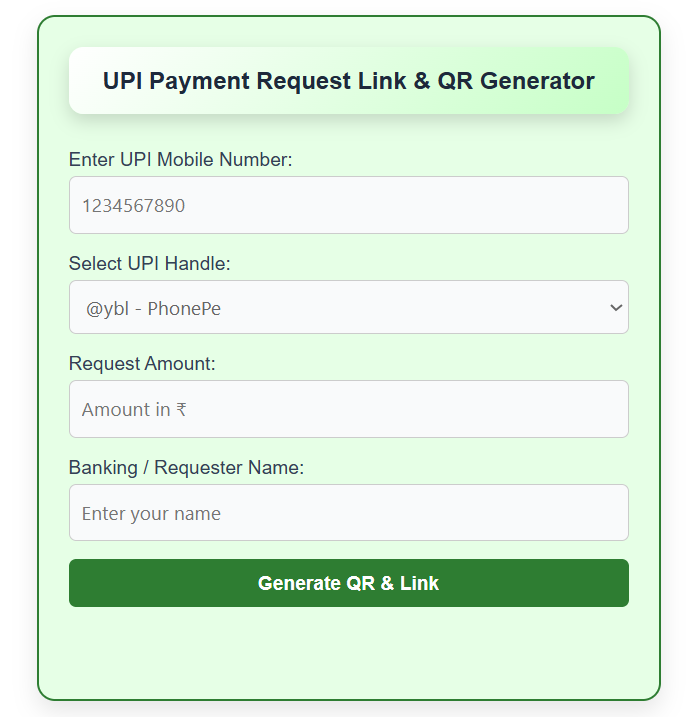 UPI Payment Link Generator