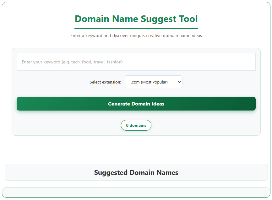 Domain Name Suggest Tool