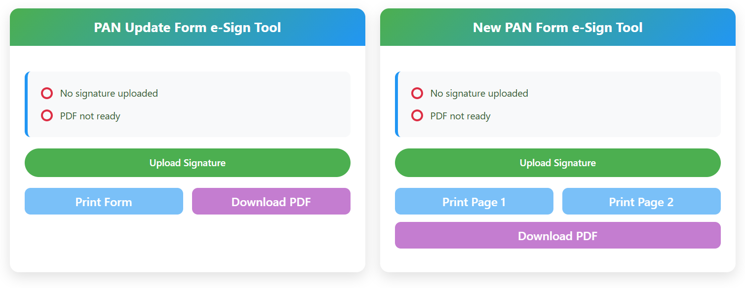 Pan Card Form E-Sign